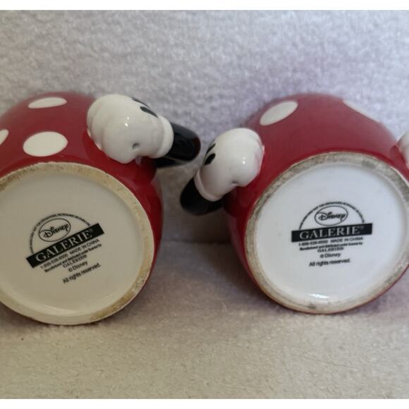 Disney Mickey & Minnie Mouse Double Handle Coffee Cup Mugs Galerie Polka Dot - Picture 6 of 7